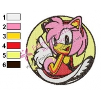 Amy Rose Sonic Embroidery Design 03